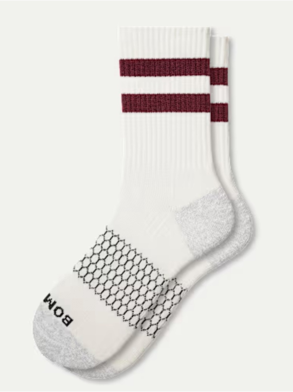 NWOT Bombas Women's Vintage Stripes Half Calf Socks - Wine Color - Medium